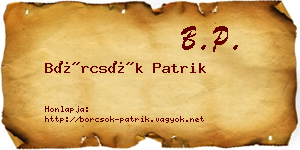 Börcsök Patrik névjegykártya